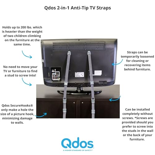 QDOS Safety 2-in-1 Anti-Tip TV Straps