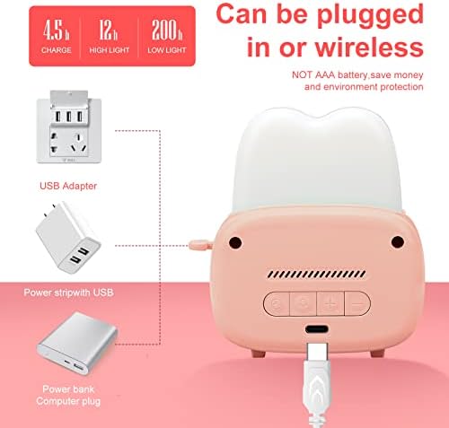 QANYI Timer Clock Night Light for Kids Portable LED Lamp