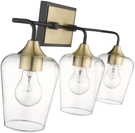 Gladys Steel Black Gold 3 Light Vanity Wall Sconce