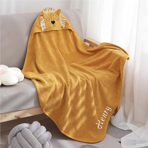 Comfy Hooded Towel for Kids - Custom Personalized Embroidered Blanket Hoodie