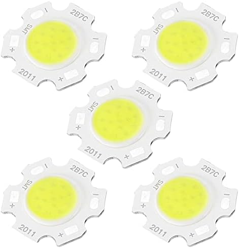 MECCANIXITY COB LED 20mm 7W White Light Chip Beads Pack of 5