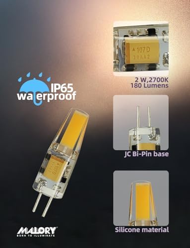 MALORY G4 Landscape Light Bulbs 4 Pack 2W LED Replacement