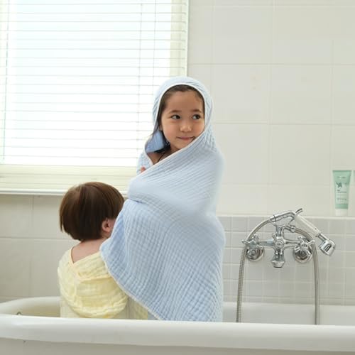 LAnge Muslin Hooded Baby Towel - 6 Layers 100 Cotton 315x315 in 1