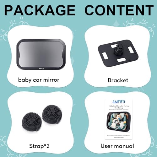 AMTIFO Baby Car Mirror 2-Pack for Two Seats
