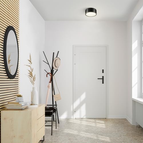 Globe Electric Edinburg LED Flush Mount Ceiling Light Black Iron Finish 1