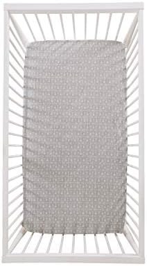 Levtex Baby Rowan Crib Sheet - Grey White 100 Cotton