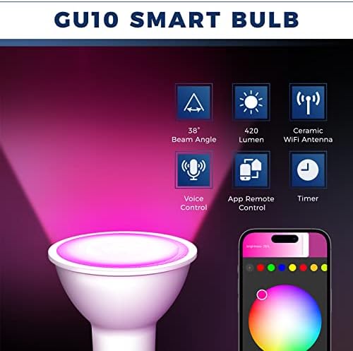 GU10 Smart LED Bulbs 50W Equivalent 4PCS