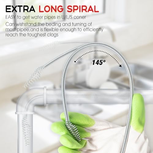 Annisport 43ft Drain Snake with Drill Attachment - Red 1