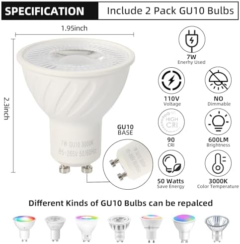 MIOBLUE Floor Can Light with 7W GU10 LED Bulbs