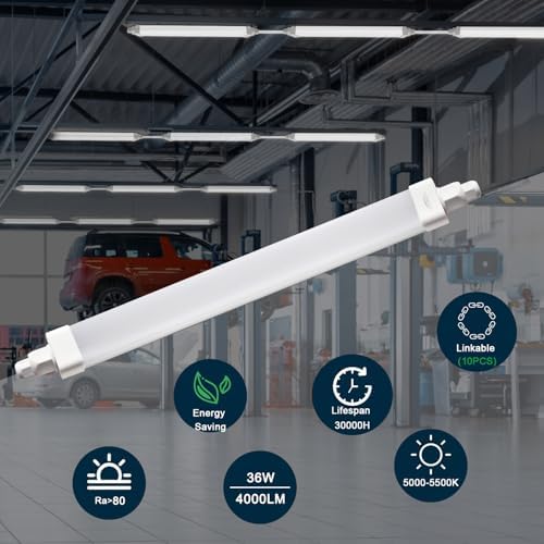 Tonffi 4FT Plug-in LED Ceiling Light - 5000K Cool White