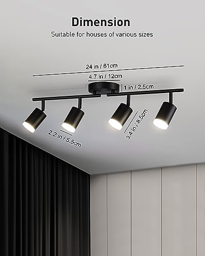 Bojim 4-Light LED Track Lighting Kit Black