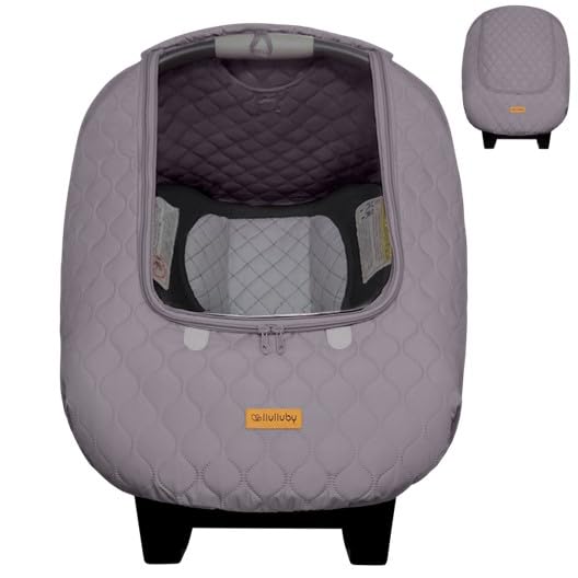 liuliuby Baby Car Seat Cover with Clear Window and Quilted Shell