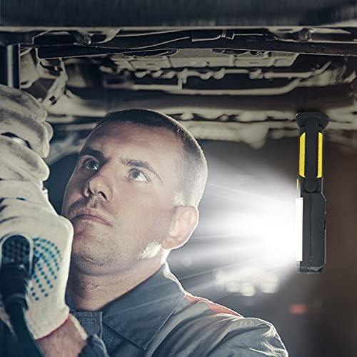 HEDAQI Rechargeable LED Work Light with Magnetic Hook and Swivel Base