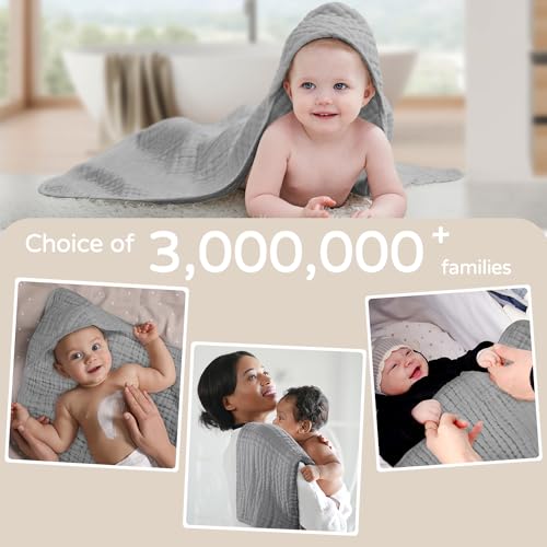 Yoofoss Hooded Baby Towel 32x32 Inch Muslin Cotton