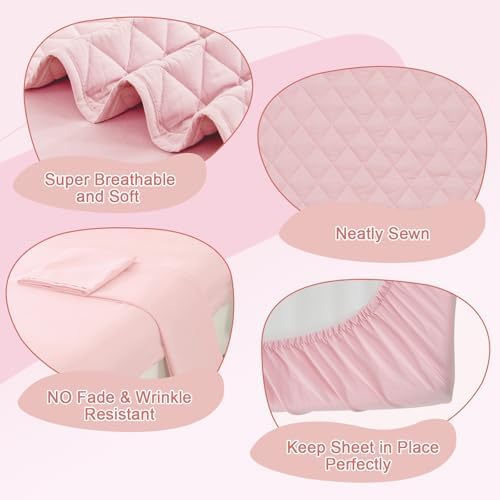 Wowelife Toddler Girl Bedding Set Light Pink