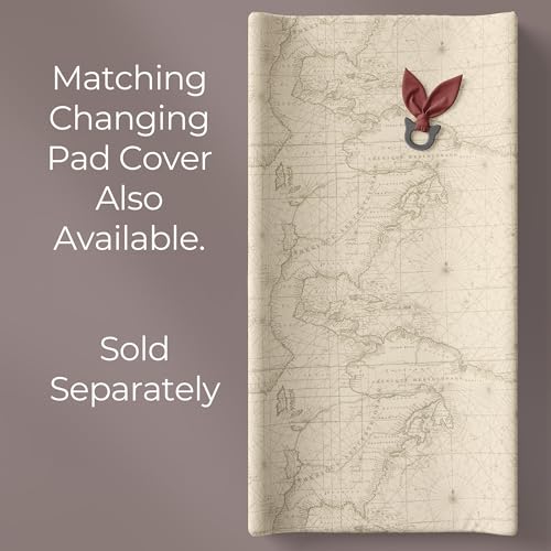 Glenna Jean Explore Baby Crib Sheet Map Print Tan