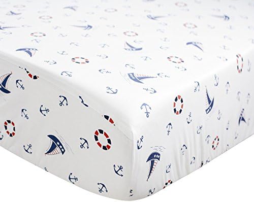 Brandream Nautical Crib Sheets Navy Blue Fitted 100 Cotton
