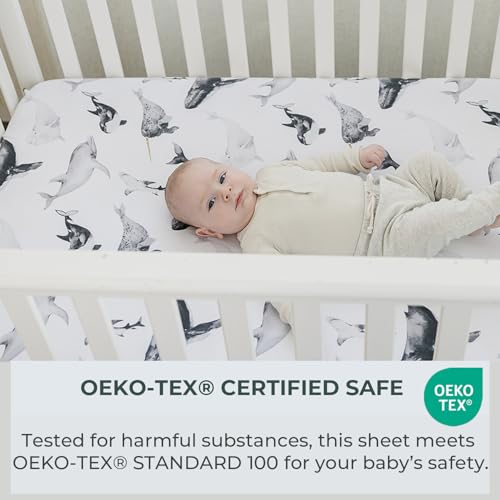 Pobibaby 2 Pack Ocean Crib Sheets for Baby Boy