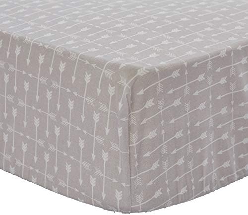 Levtex Baby Rowan Crib Sheet - Grey White 100 Cotton