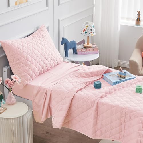 Wowelife Toddler Girl Bedding Set Light Pink