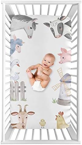 Sweet Jojo Designs Farm Animals Crib Sheet Baby Toddler Bedding
