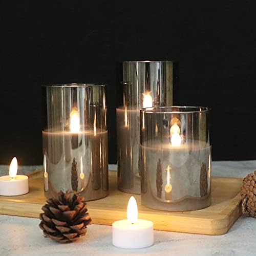 GenSwin Flameless Led Candles with Timer and Remote Control Set of 3