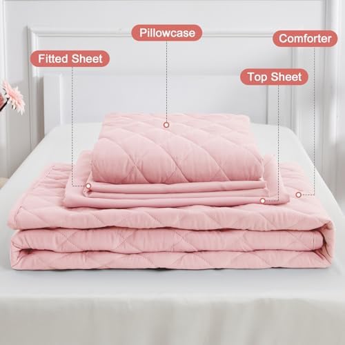 Wowelife Toddler Girl Bedding Set Light Pink