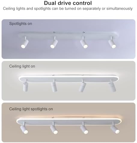 Jaycomey 433in Dimmable LED Ceiling Light with Remote Control White