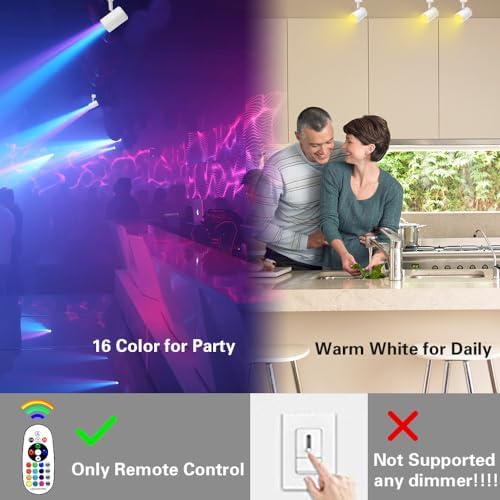 RGB Track Light Heads with Halo Effect and Remote Control 6Pack