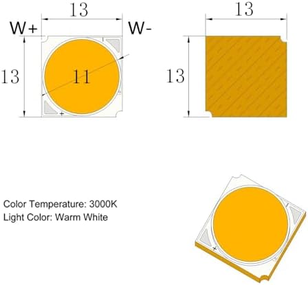 7W DIY LED COB Chip Replacement Lamp Bulb 3000K Warm White 10PCS 1