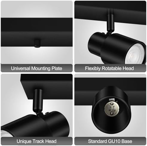 Bricosmocon 3 Light Black Track Lighting Ceiling Fixtures