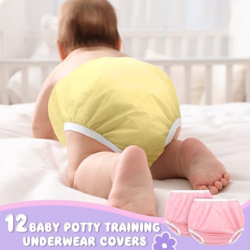 Funtery 12-Pack Waterproof Training Pants for Toddlers Reusable Diaper Covers Unisex