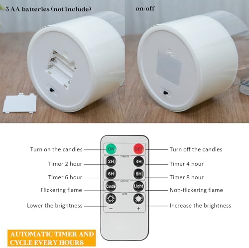 AFINETH Extra Large Flameless Candles with 3 Wicks 1