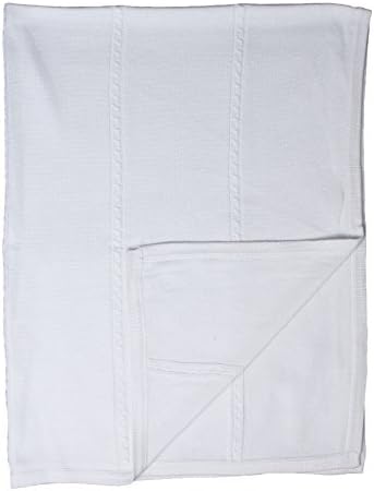 Baby Fancy Christening Cable Knit Blanket 39 x 29 in