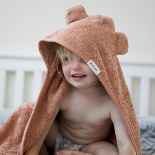 Munich Blue Toddler Bath Towel with Bear Ears