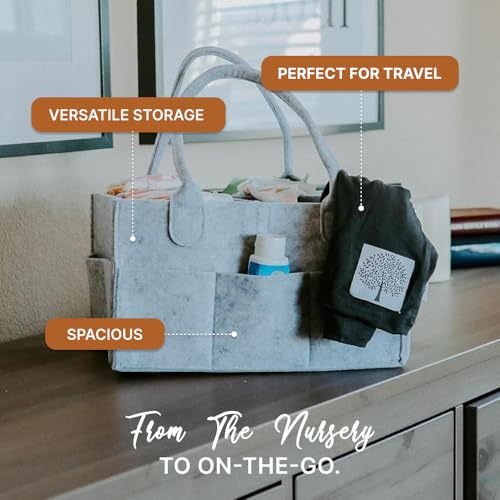 Parker Baby Co Diaper Caddy - Gray Large