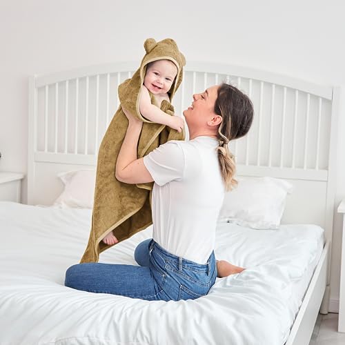 Munich Blue Toddler Bath Towel with Bear Ears - 600 GSM 35x35 inch