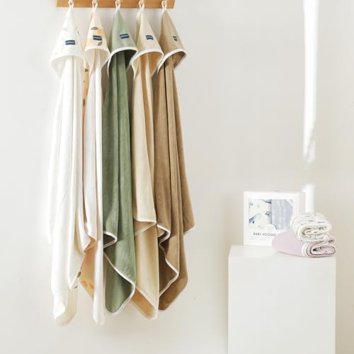 GRSSDER Baby Hooded Towel 2 Pack for Newborns and Toddlers