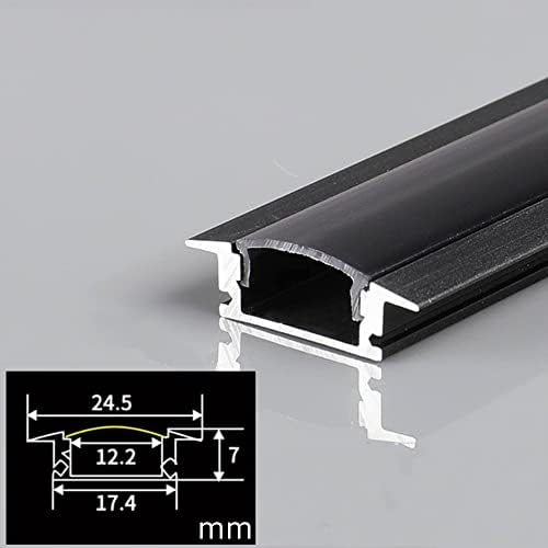 20-Pack Matte Black LED Strip Diffuser with Aluminum Channel
