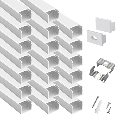 20-Pack 66ft U Shape LED Aluminum Channel System with Milky Cover 1