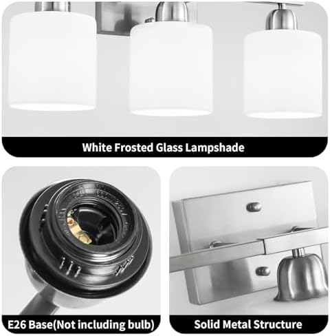 FAISHILAN 5-Light Vanity Light with Frosted Glass Shade