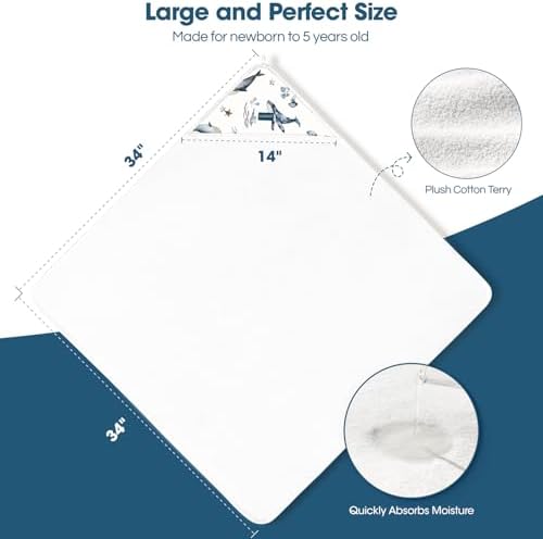 GRSSDER Baby Hooded Towel 2 Pack for Newborns and Toddlers