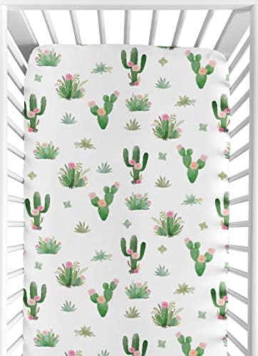 Sweet Jojo Designs Boho Floral Cactus Crib Sheet Set 2pc