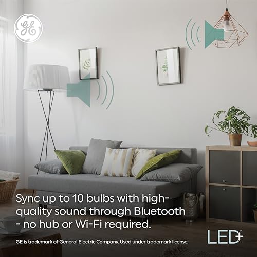 GE LED Speaker Light Bulb 3 Pack Bluetooth Soft White Remote Included