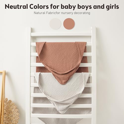 Susurration Hooded Baby Towels 2 Pack 30x30 Inch Muslin Cotton