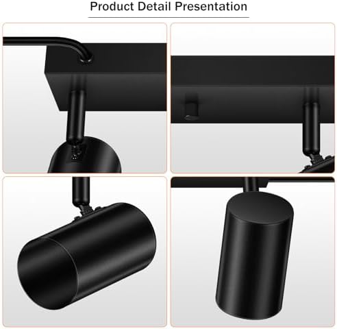 AUQUEE 3 Light Track Lighting Kit Black