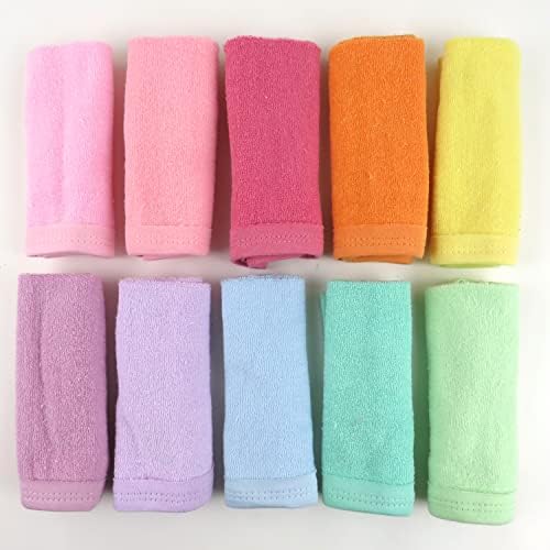 HonestBaby 10-Pack Organic Cotton Wash Cloths Rainbow Pinks