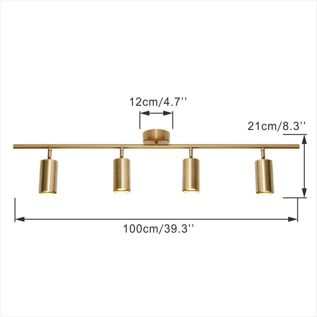 KCO 4-Light Gold LED Track Light Kit Brushed Brass