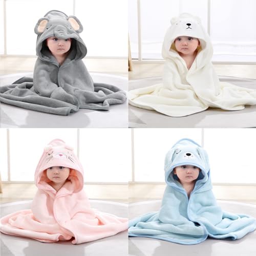 kmilro Baby Hooded Towel 4-Pack Soft Absorbent