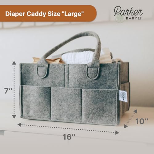 Parker Baby Co Diaper Caddy - Gray Large